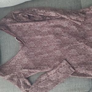 Tan Bodycon Lace Dress with back cutout